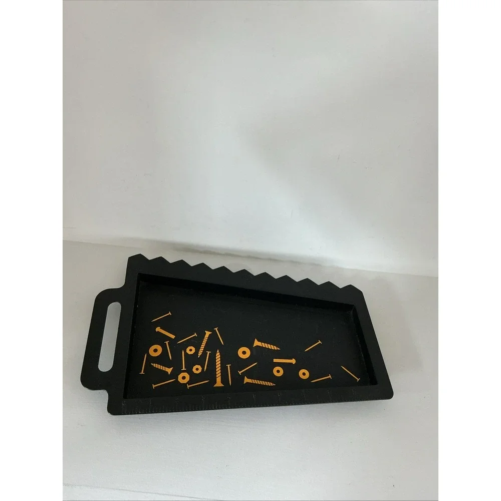 Vintage Magnetic Black Plastic Handsaw Shaped Carpenter Tray 12